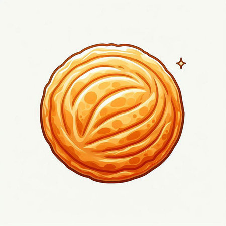 Illustration of a round bread. Vector illustration of a round bread.