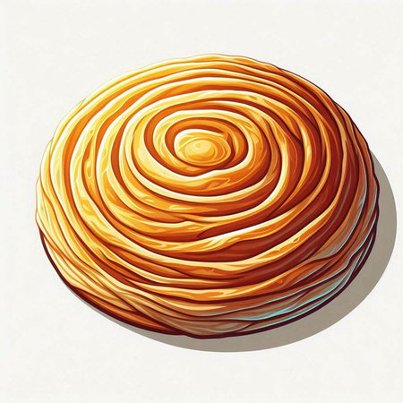 Illustration of an abstract background with a spiral of orange color.の写真素材