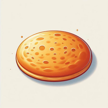 Illustration of a cheesecake with a bite taken out of it