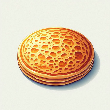 Illustration of a stack of pancakes on a white background. Vector illustration