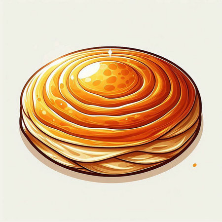 Illustration of a round bread on a white background. Vector illustration
