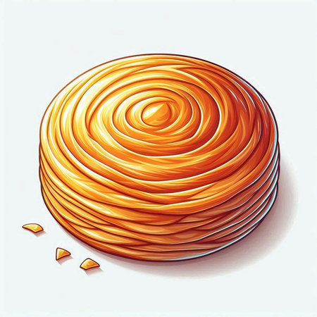 Spiral of orange chocolate cake on white background. Vector illustration.の写真素材