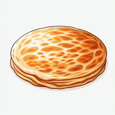 Illustration of a piece of pancake on a white background.