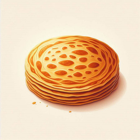 Illustration of a stack of pancakes on a white background. Vector illustration