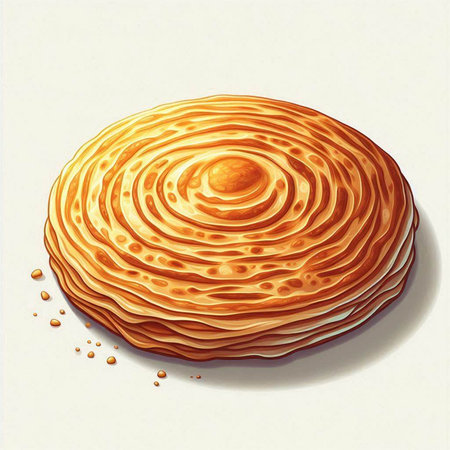 Illustration of a round biscuit with chocolate on a white background