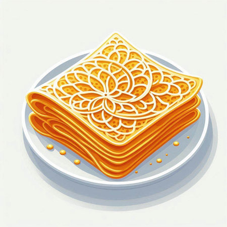 Illustration of a traditional oriental cake on a white background.
