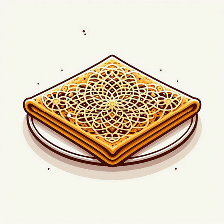 Pancakes with vegetables and eggs. Vector illustration in flat style