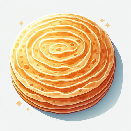 Illustration of a stack of pancakes on a white background - vector