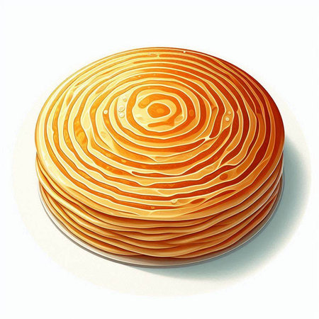 3D Illustration of a Circle of Orange Rings on White Backgroundの写真素材