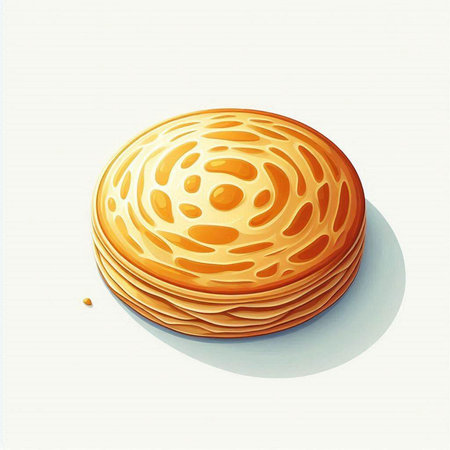 Illustration of a round cake on a white background. Vector illustration