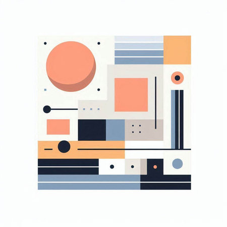 Abstract geometric composition with simple shapes and lines. Vector illustration for your design.