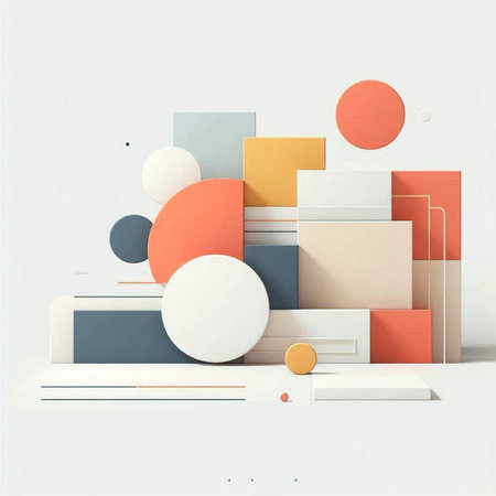 Abstract geometric shapes on white background. Minimalism style. 3d render
