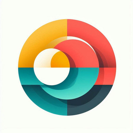 Colorful circle with round elements, business icon template. Vector design