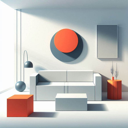 Modern bright interiors. 3d rendered illustration  Computer generated imageの写真素材