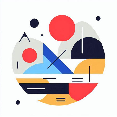 Modern abstract geometric composition. Minimalistic design. Vector illustration.