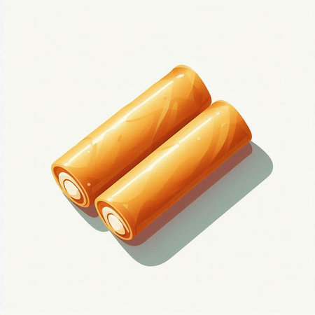 Illustration of two battery on a white background. Vector illustration.