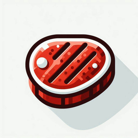 Steak flat icon. Vector illustration. Steak meat on a white background.の写真素材