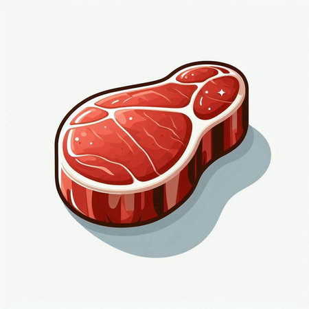 Steak isolated on white background. Vector illustration. Eps 10.の写真素材
