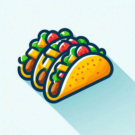 Taco icon. Flat illustration of tacos vector icon for web designの写真素材