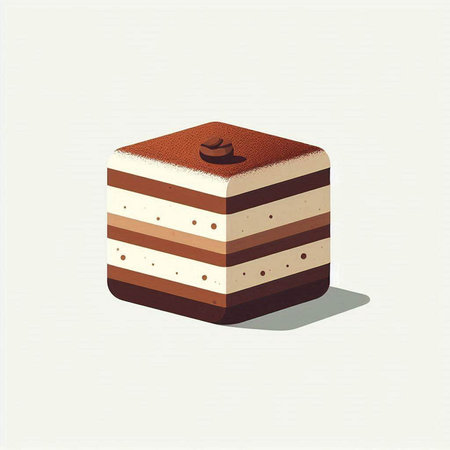 Coffee cake on white background. Vector illustration in retro style.
