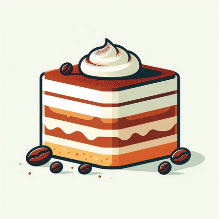 Coffee cake. Vector illustration of a piece of cake.の写真素材