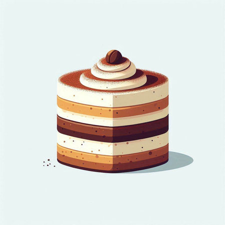 Cake vector illustration in retro style. Isolated on white background.