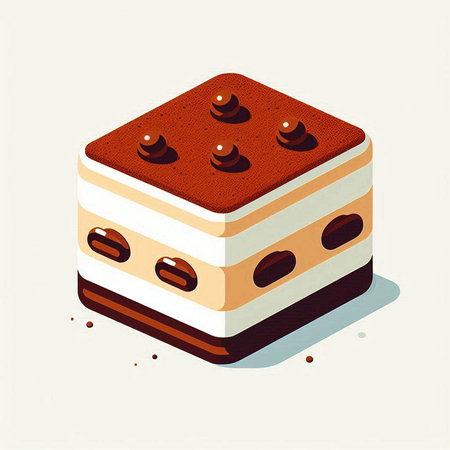 Cake isometric 3d icon. Vector illustration of cake.