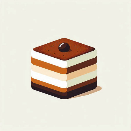 tiramisu design over beige background, vector illustration.の写真素材