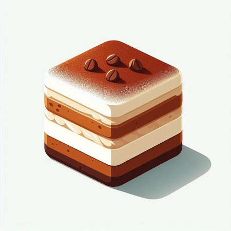 Illustration of a cake on a white background, with shadow.