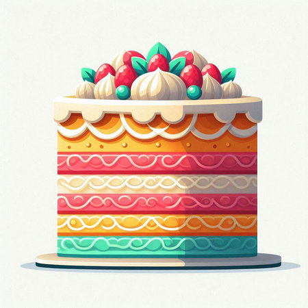 Cake isolated on white background. Vector illustration. Eps 10.の写真素材