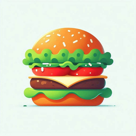 Hamburger vector illustration, fast food, hamburger icon.の写真素材