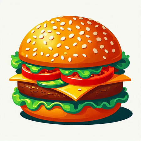 Hamburger on a white background. Vector illustration. Eps 10の写真素材