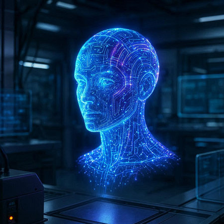 Artificial intelligence (AI) and machine learning concept. 3D Rendering