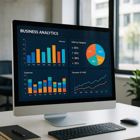 Business Data Analytics Bar Graph Chart Diagram Word Graphic Word Graphic Icon