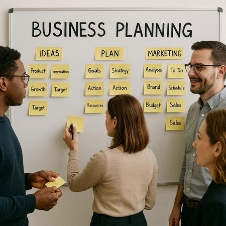 Business Plan Strategy Goals Diagrams Diagrams Word Graphic Words