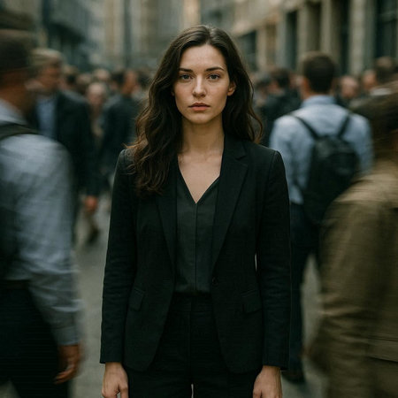 People gather outside Gucci fashion show building for Milan Women's Fashion Week in Milan.