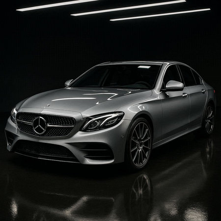 Modern luxury car on a black background. 3d render image.