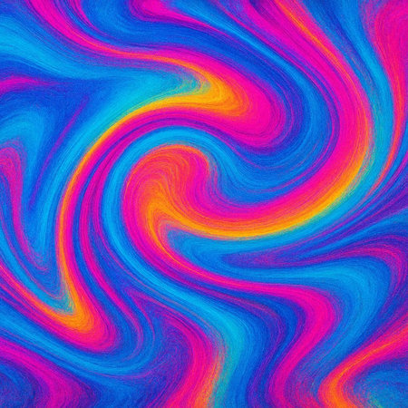 abstract background with a psychedelic pattern of pink, blue and yellow lines