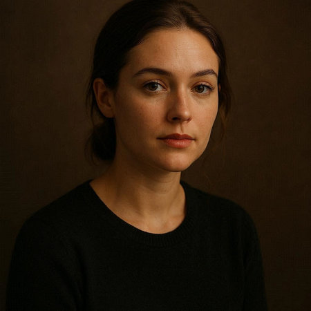 Portrait of a beautiful girl in a black sweater on a dark background