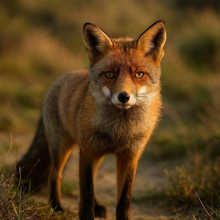 Red fox (Vulpes vulpes) in the evening light