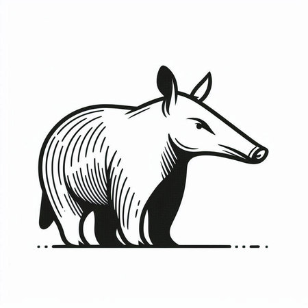 Vector image of a wild animal on a white background. Hand-drawn sketchの写真素材