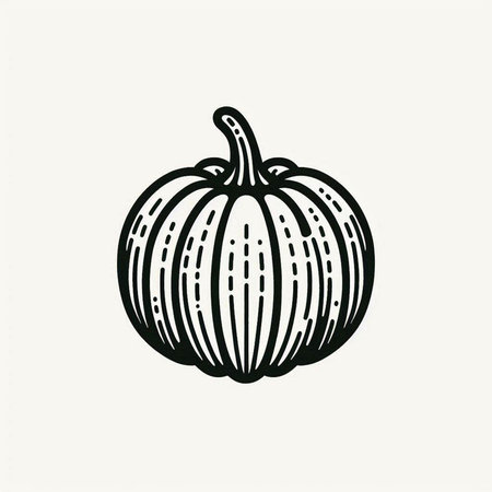 Pumpkin. Hand drawn vector illustration. Isolated on white background.の写真素材