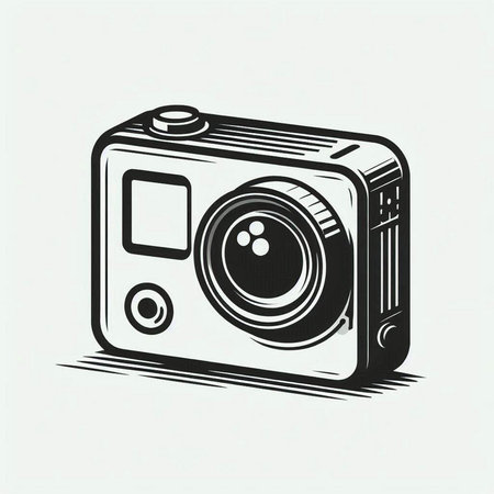 Retro camera on a white background. Vector illustration. Eps 10