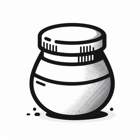 Coffee jar icon in pop art style on a white backgroundの写真素材