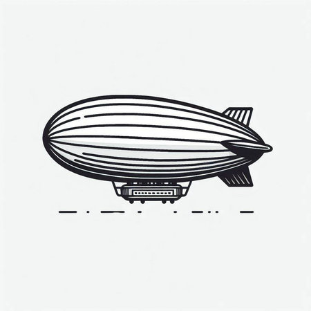 Airship, airship, dirigible, airship, vector illustration