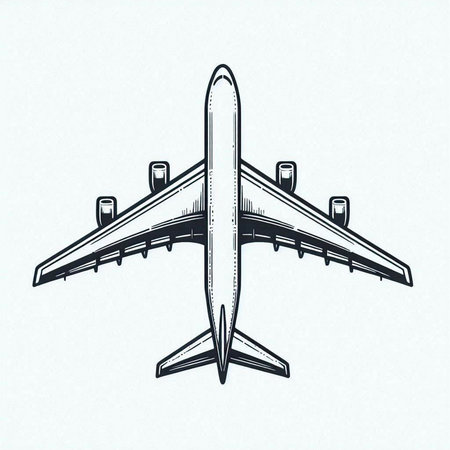 Airplane isolated on white background. Vector illustration for your design.