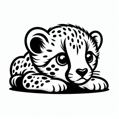 Cheetah on a white background. Wild animal. Vector illustrationの写真素材