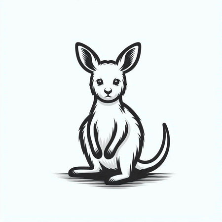 kangaroo vector illustration on white background. kangaroo logo.の写真素材