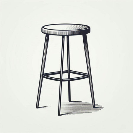 Bar stool. Vector illustration of a bar stool isolated on white background.