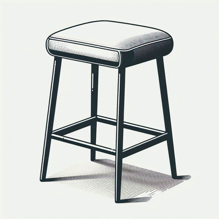 Bar stool isolated on a white background. 3d render illustration.